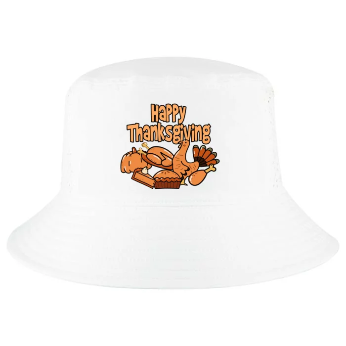 Happy Thanksgiving Holiday Festive Turkey Cool Comfort Performance Bucket Hat