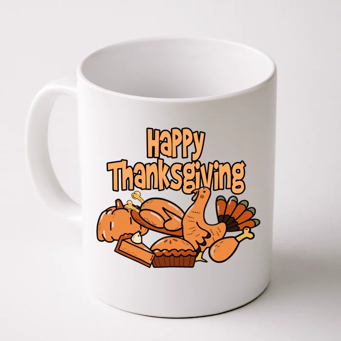 Happy Thanksgiving Holiday Festive Turkey Front & Back Coffee Mug