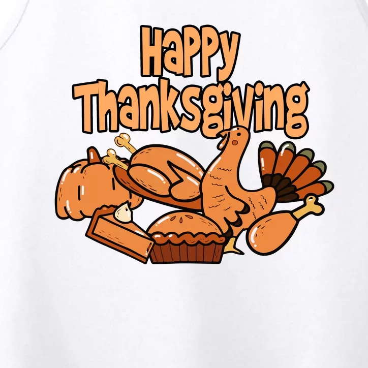 Happy Thanksgiving Holiday Festive Turkey Performance Tank