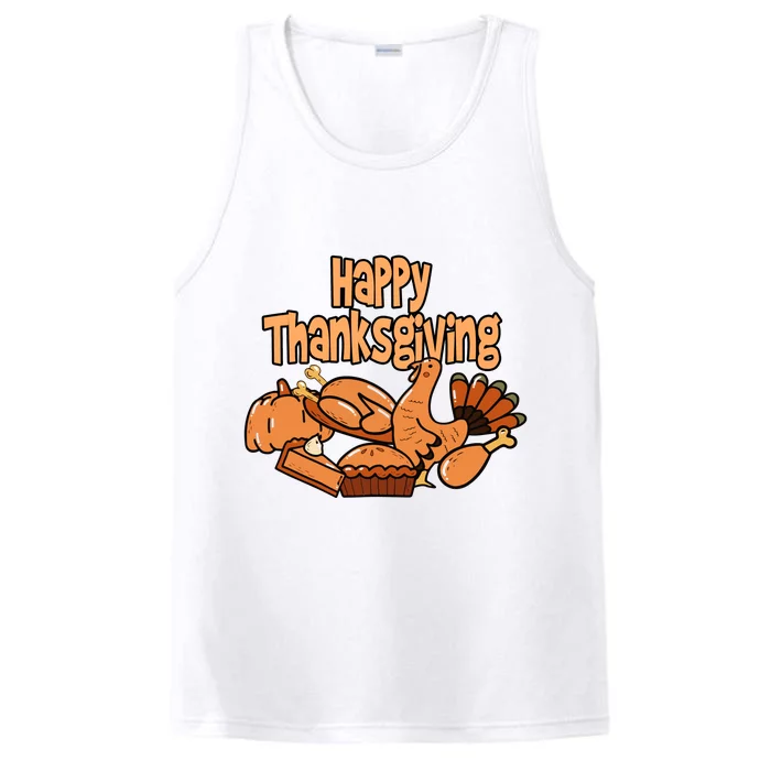 Happy Thanksgiving Holiday Festive Turkey Performance Tank