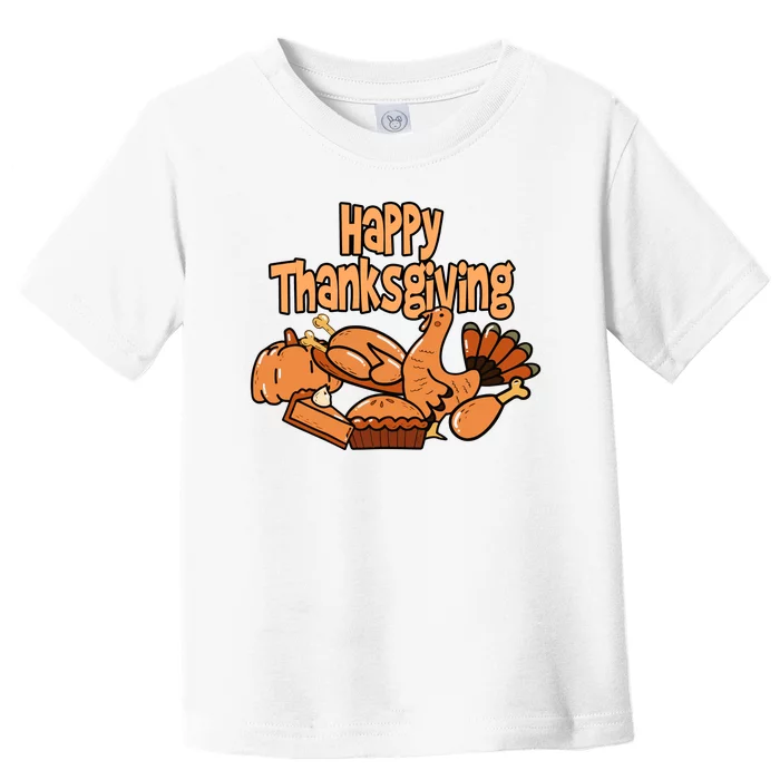 Happy Thanksgiving Holiday Festive Turkey Toddler T-Shirt