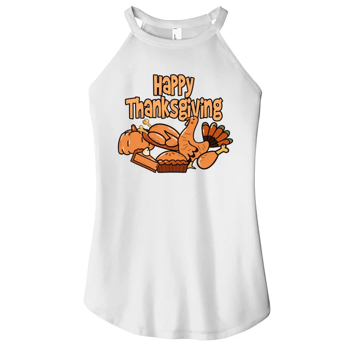 Happy Thanksgiving Holiday Festive Turkey Women’s Perfect Tri Rocker Tank