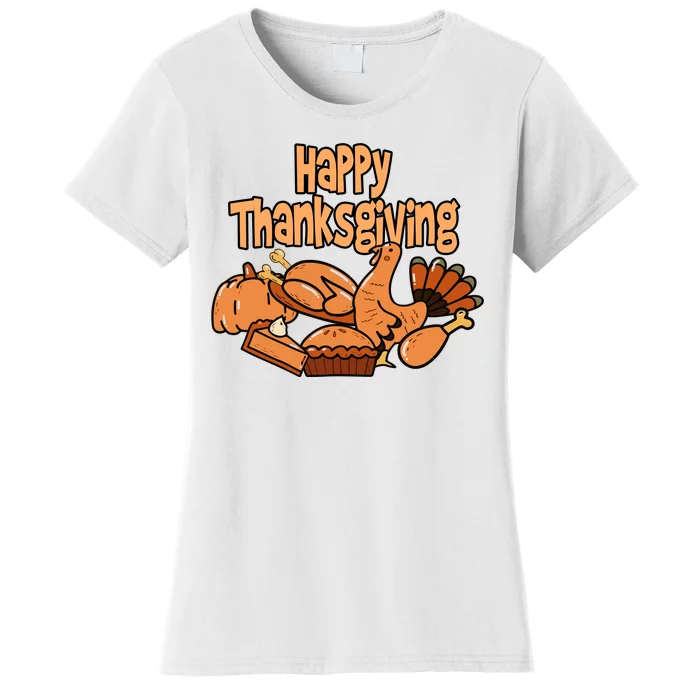 Happy Thanksgiving Holiday Festive Turkey Women's T-Shirt