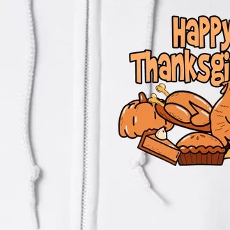 Happy Thanksgiving Holiday Festive Turkey Full Zip Hoodie