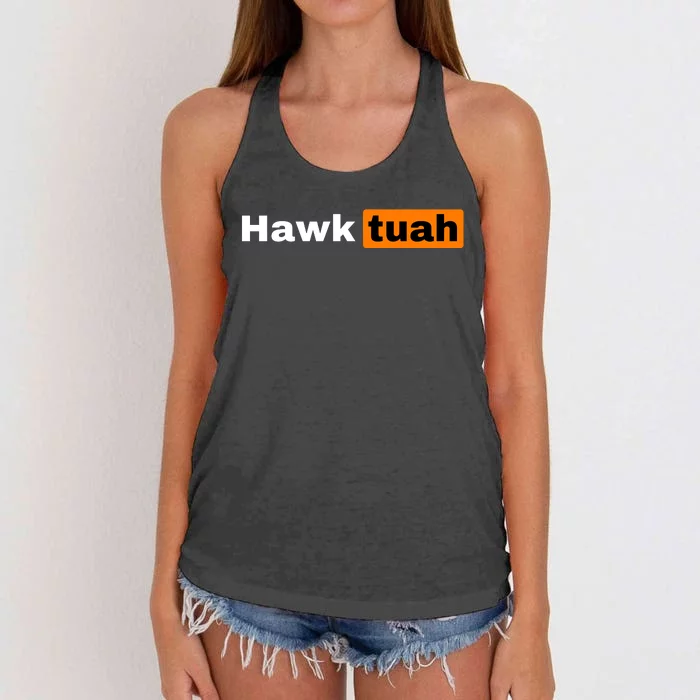 Hawk Tuah Women's Knotted Racerback Tank