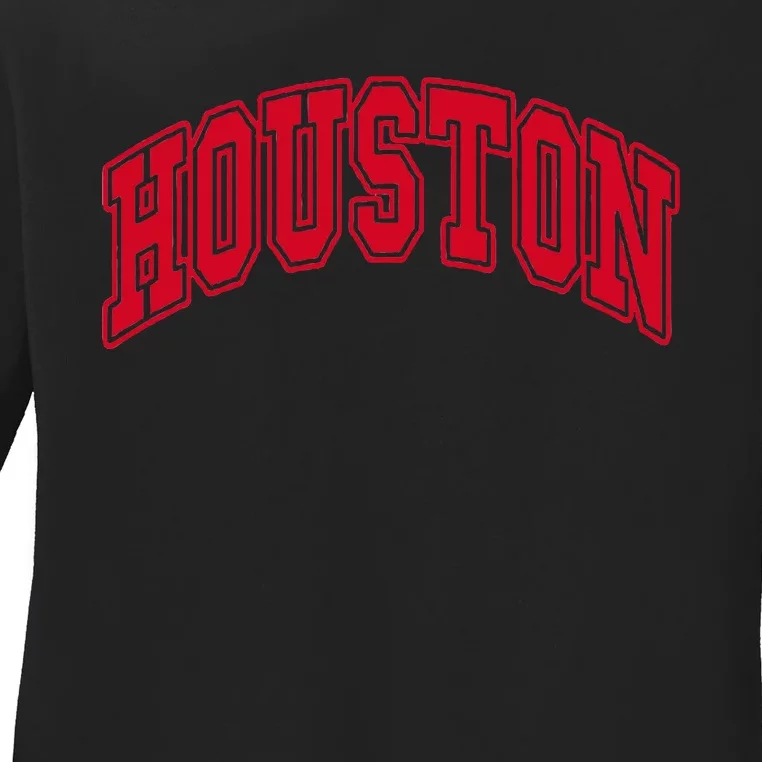 Houston Throwback Ladies Long Sleeve Shirt