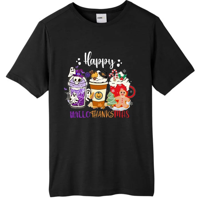 Halloween Thanksgiving Happy HalloThanksMas Coffee Latte ChromaSoft Performance T-Shirt