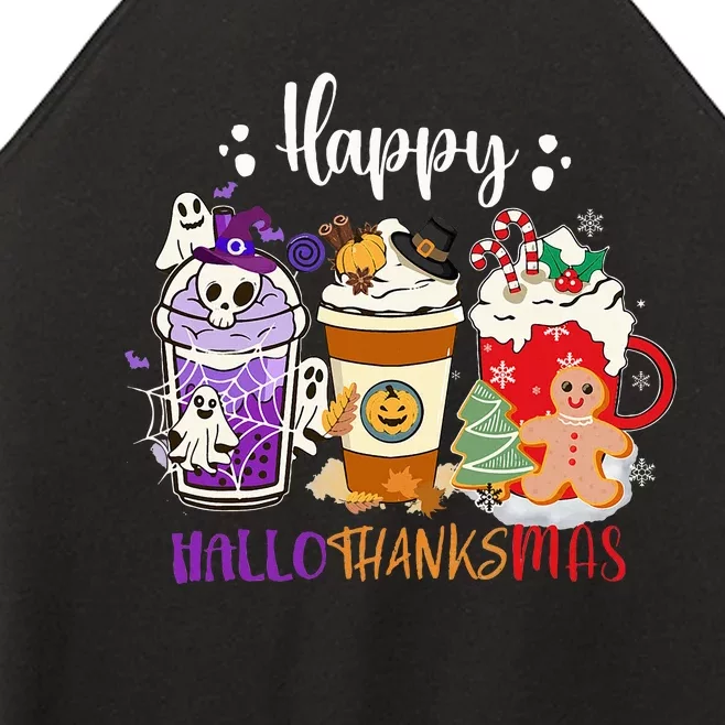 Halloween Thanksgiving Happy HalloThanksMas Coffee Latte Women’s Perfect Tri Rocker Tank