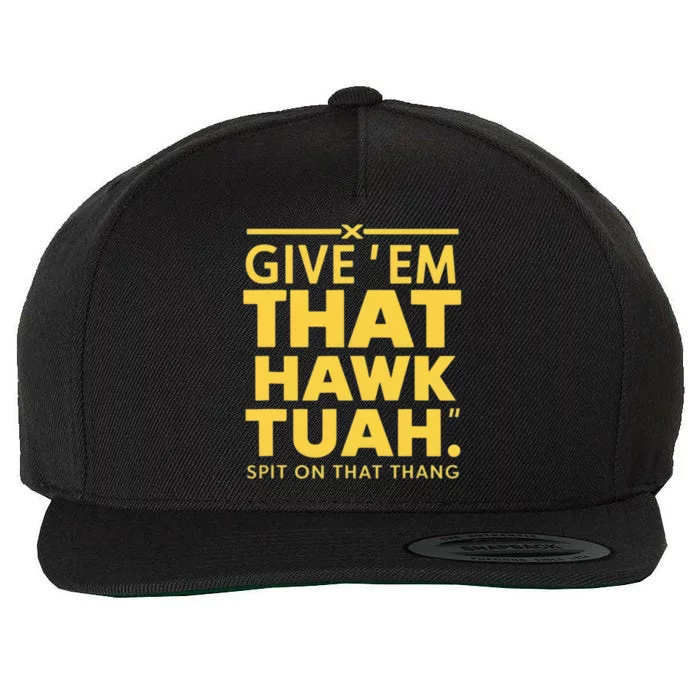 Hawk Tuah Wool Snapback Cap