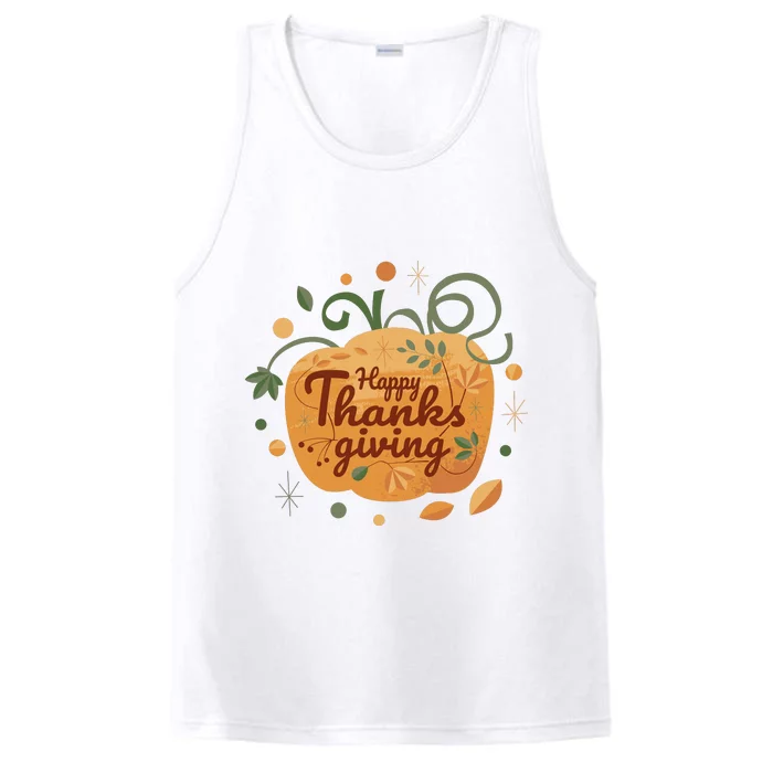 Happy Thanksgiving Holiday Pumpkin Autumn Performance Tank