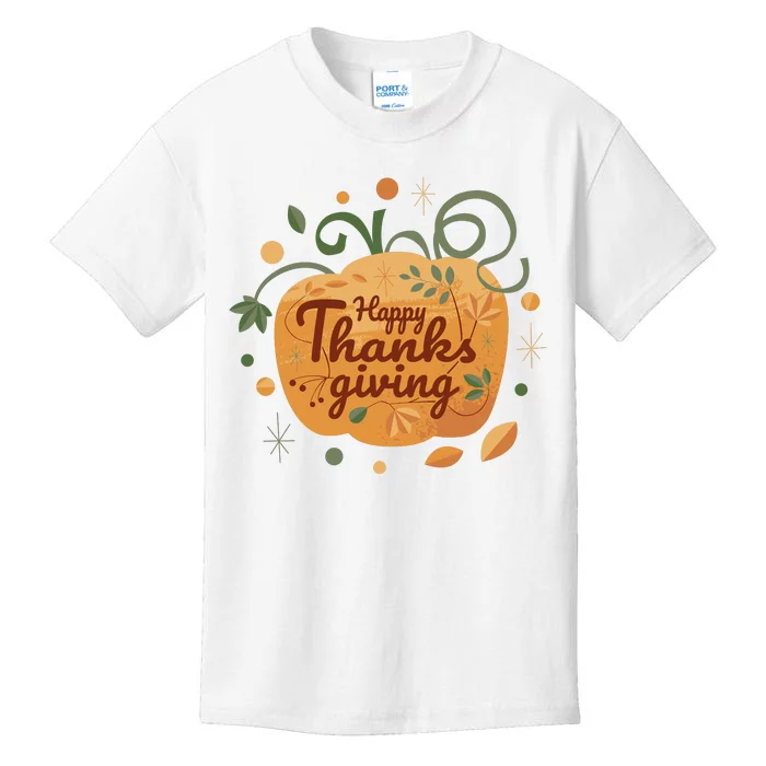 Happy Thanksgiving Holiday Pumpkin Autumn Kids T-Shirt