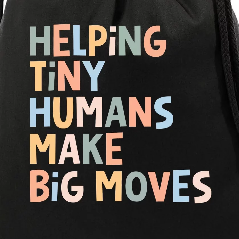 Helping Tiny Humans Make Big Moves Drawstring Bag