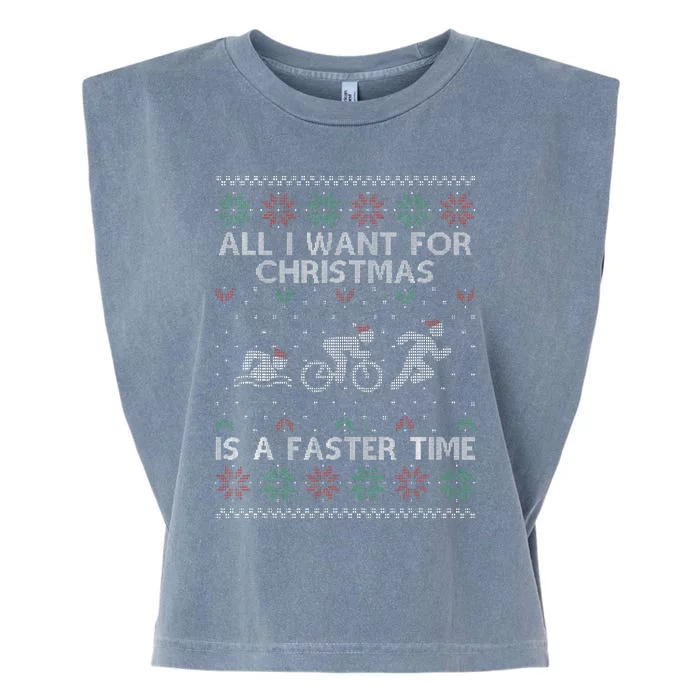 Hilarious Triathlon Holiday Sweater for Triathlete Celebration Garment-Dyed Women's Muscle Tee