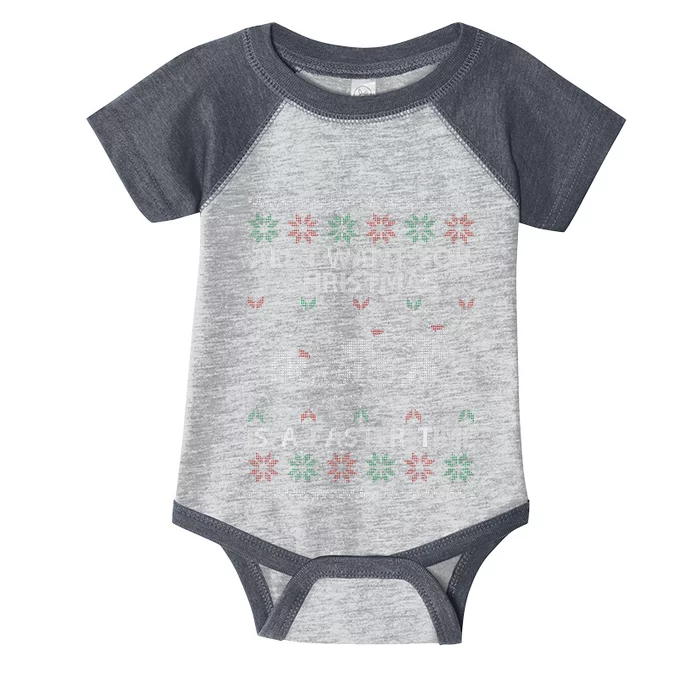 Hilarious Triathlon Holiday Sweater for Triathlete Celebration Infant Baby Jersey Bodysuit