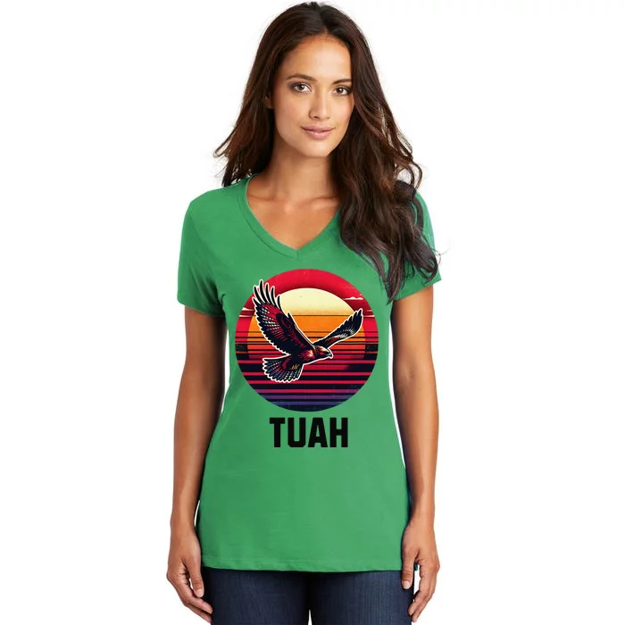 Hawk Tuah Hawk Tush Women's V-Neck T-Shirt