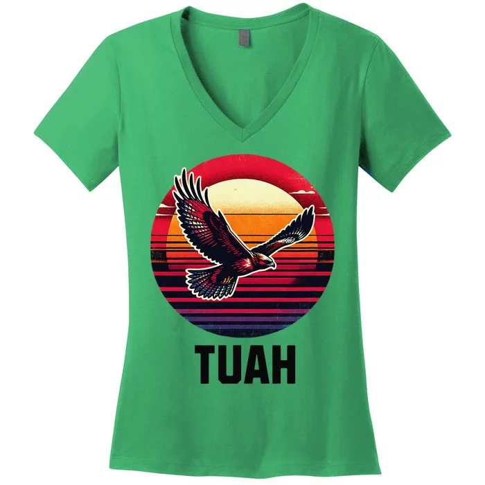 Hawk Tuah Hawk Tush Women's V-Neck T-Shirt