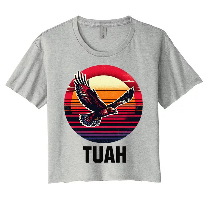 Hawk Tuah Hawk Tush Women's Crop Top Tee