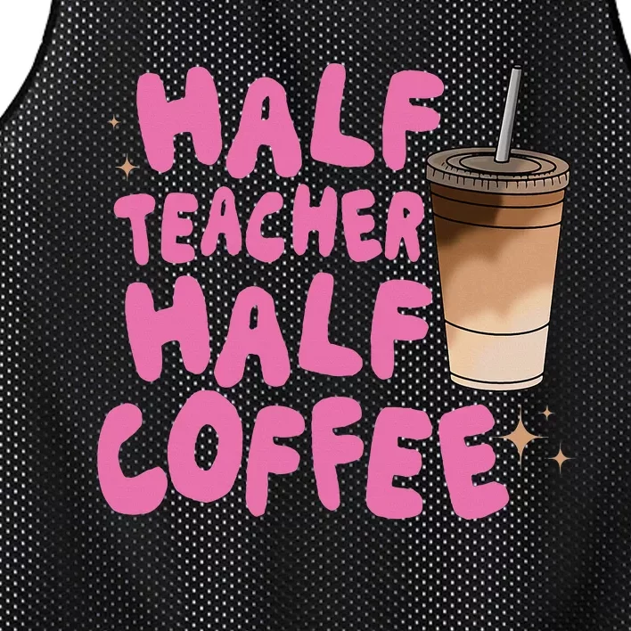 Half Teacher Half Coffee Teacher Mesh Reversible Basketball Jersey Tank