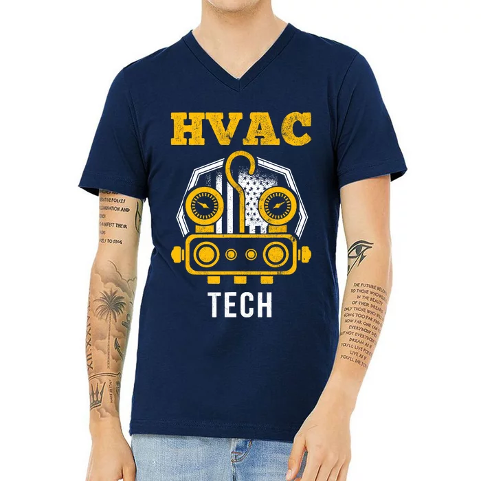 Hvac Tech Hvac Technician Ac Repairman Ac Installer V-Neck T-Shirt