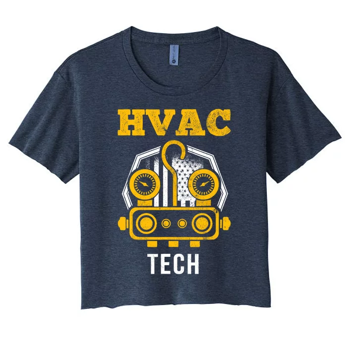 Hvac Tech Hvac Technician Ac Repairman Ac Installer Women's Crop Top Tee