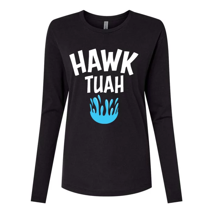 Hawk Tuah Womens Cotton Relaxed Long Sleeve T-Shirt