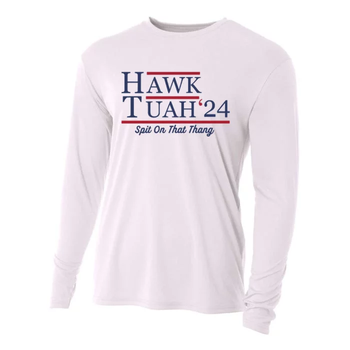 Hawk Tuah Hawk Tuah 2024 Spit On That Thang Cooling Performance Long Sleeve Crew