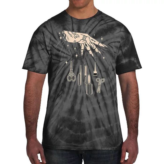 Hairstylist Tattooed Hairdresser Work Hair Salon Tie-Dye T-Shirt