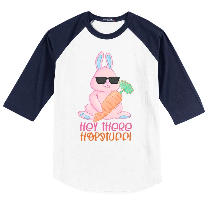 Hey There Hop Stuff Cute Bunny Baseball Sleeve Shirt