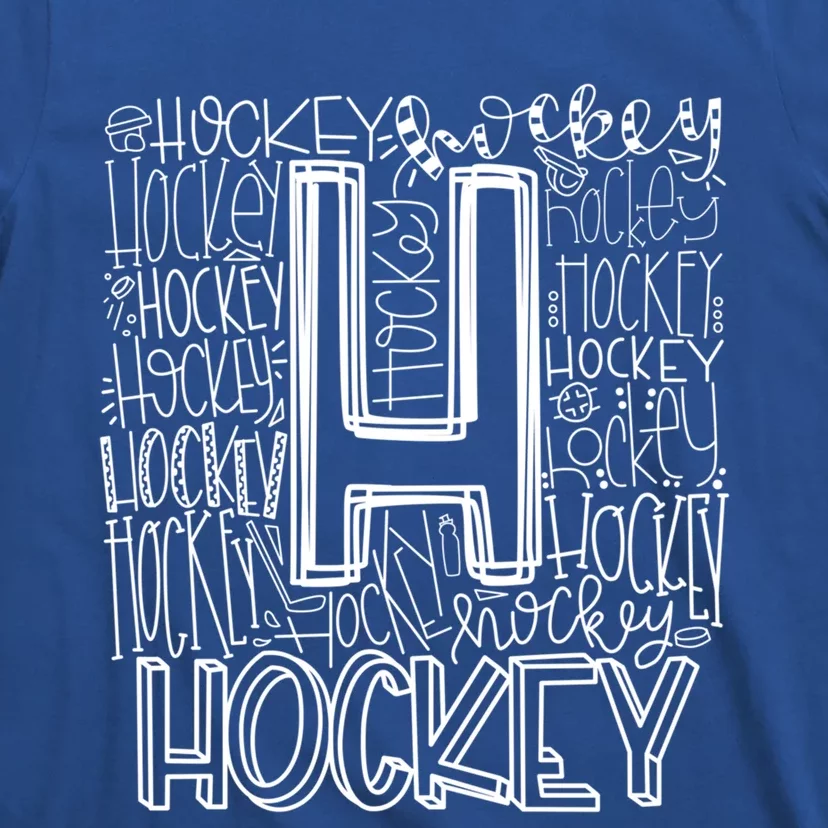 Hockey Typography Hockey Mom Ice Hockey Game Day Hockey Gift T-Shirt