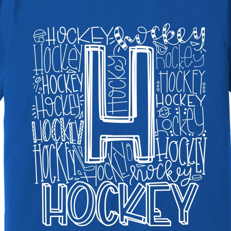 Hockey Typography Hockey Mom Ice Hockey Game Day Hockey Gift Premium T-Shirt