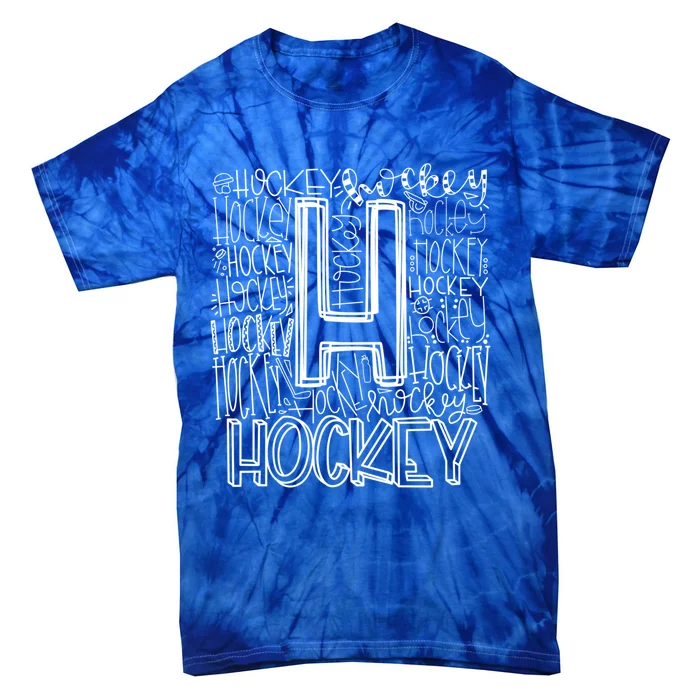 Hockey Typography Hockey Mom Ice Hockey Game Day Hockey Gift Tie-Dye T-Shirt