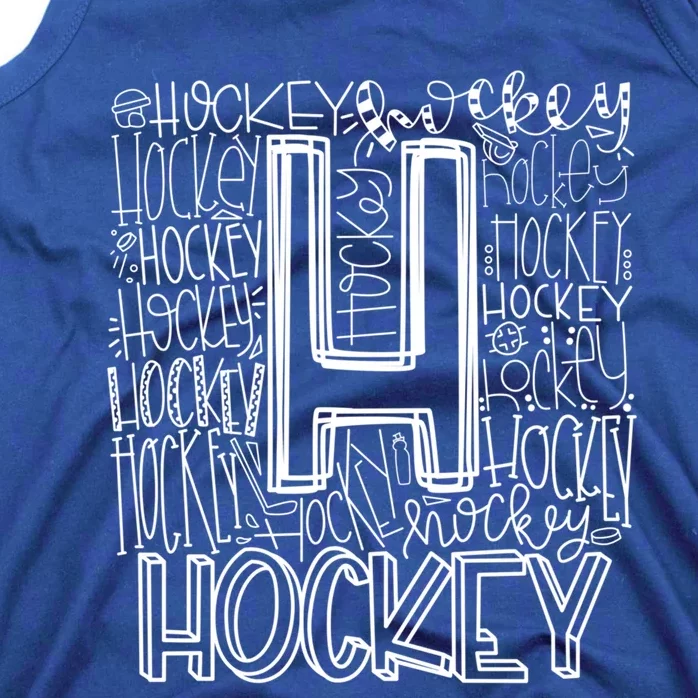 Hockey Typography Hockey Mom Ice Hockey Game Day Hockey Gift Tank Top