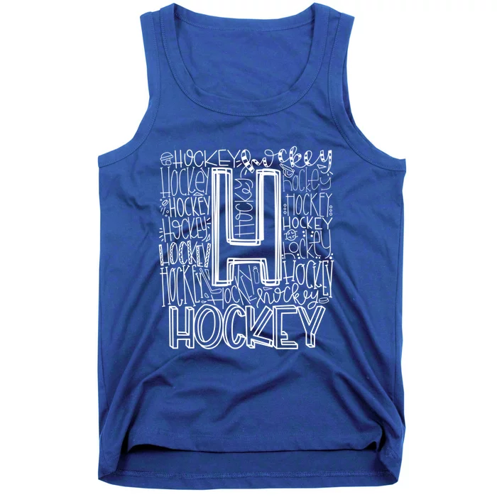 Hockey Typography Hockey Mom Ice Hockey Game Day Hockey Gift Tank Top