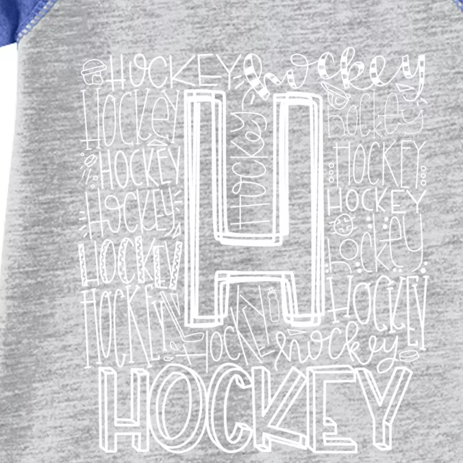 Hockey Typography Hockey Mom Ice Hockey Game Day Hockey Gift Infant Baby Jersey Bodysuit