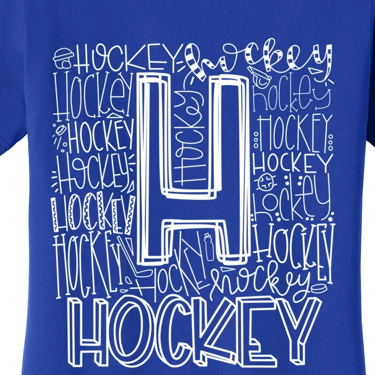 Hockey Typography Hockey Mom Ice Hockey Game Day Hockey Gift Women's T-Shirt