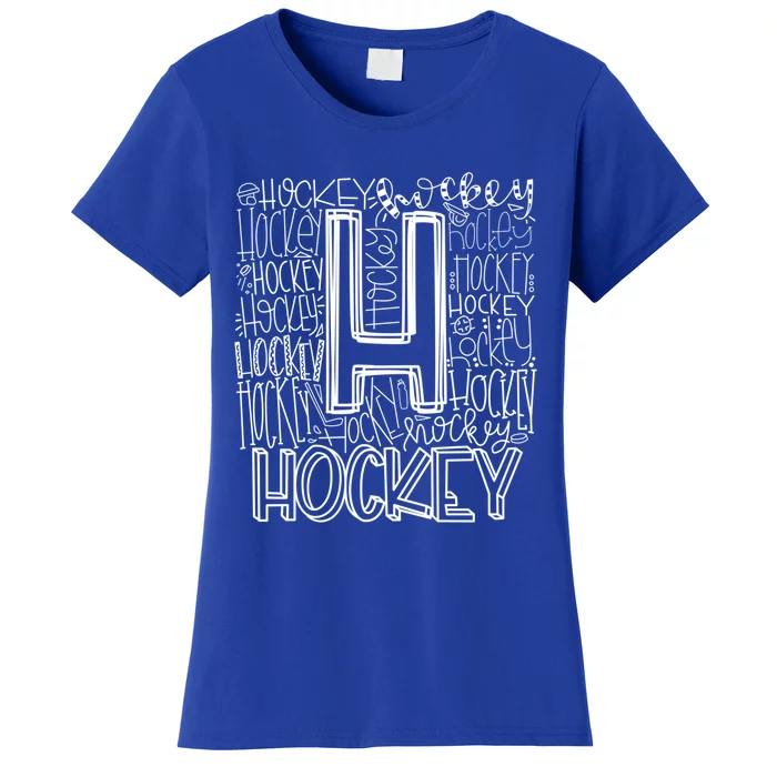 Hockey Typography Hockey Mom Ice Hockey Game Day Hockey Gift Women's T-Shirt