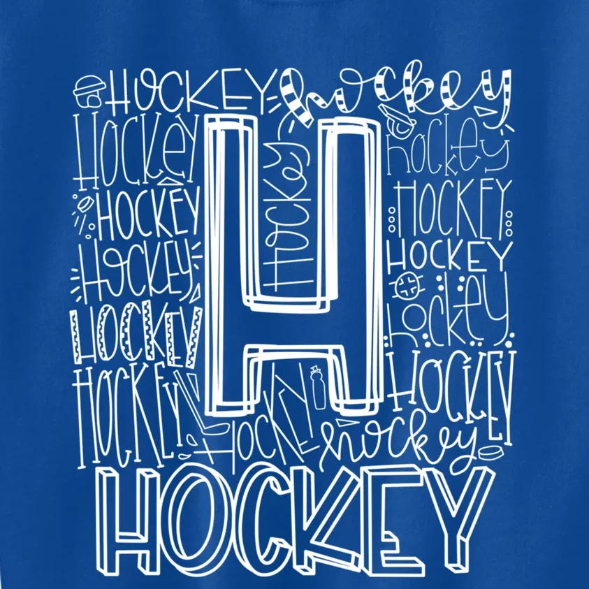 Hockey Typography Hockey Mom Ice Hockey Game Day Hockey Gift Kids Sweatshirt