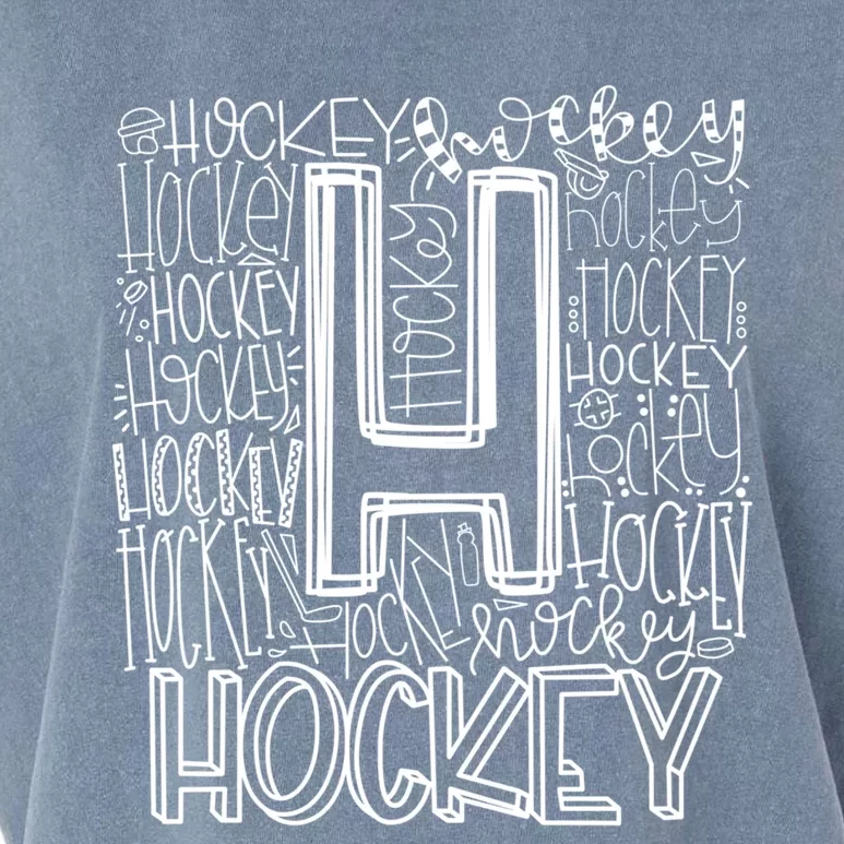 Hockey Typography Hockey Mom Ice Hockey Game Day Hockey Gift Garment-Dyed Women's Muscle Tee