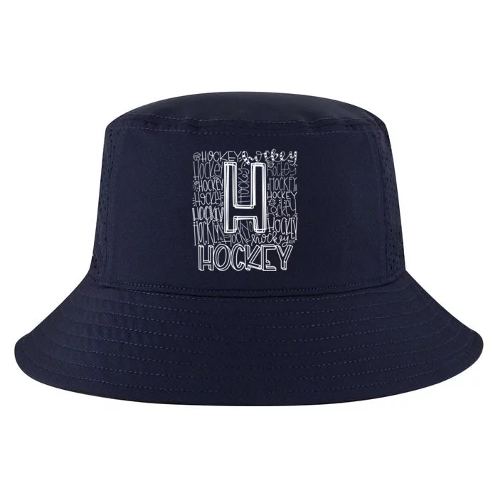 Hockey Typography Hockey Mom Ice Hockey Game Day Hockey Gift Cool Comfort Performance Bucket Hat