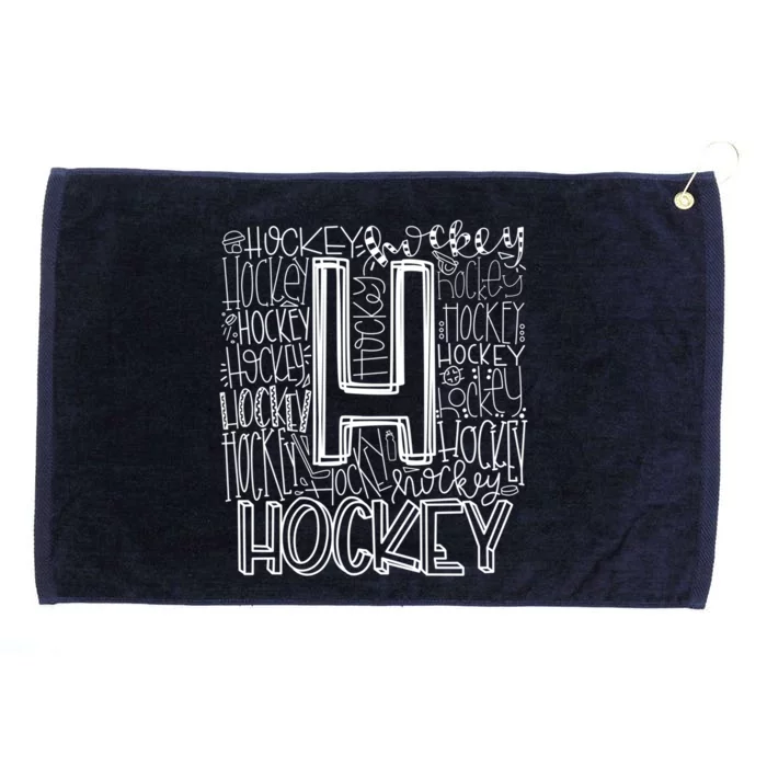 Hockey Typography Hockey Mom Ice Hockey Game Day Hockey Gift Grommeted Golf Towel