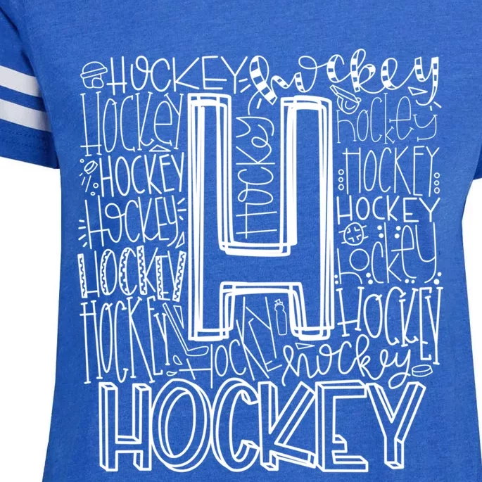 Hockey Typography Hockey Mom Ice Hockey Game Day Hockey Gift Enza Ladies Jersey Football T-Shirt