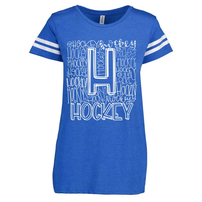 Hockey Typography Hockey Mom Ice Hockey Game Day Hockey Gift Enza Ladies Jersey Football T-Shirt