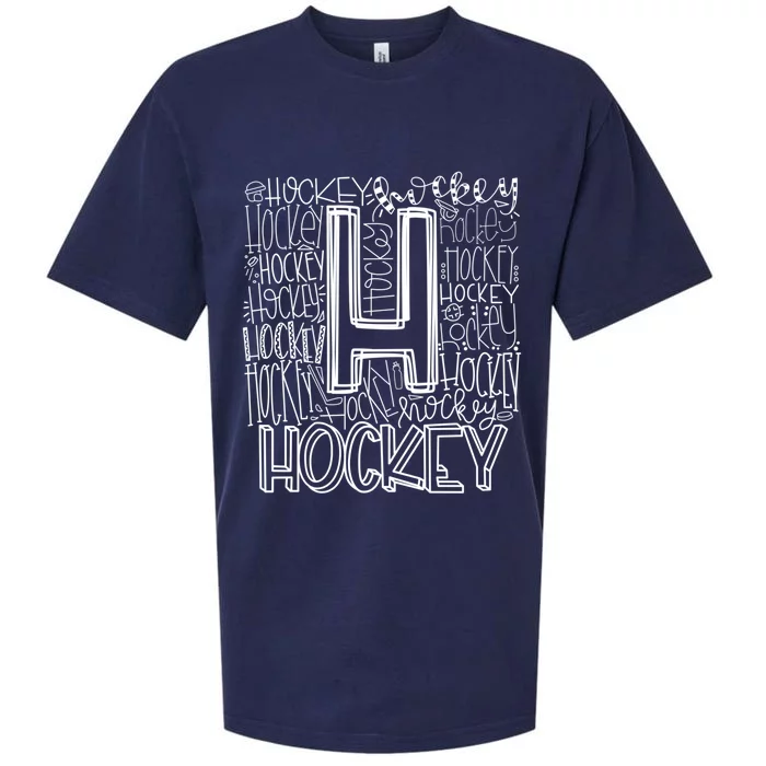 Hockey Typography Hockey Mom Ice Hockey Game Day Hockey Gift Sueded Cloud Jersey T-Shirt