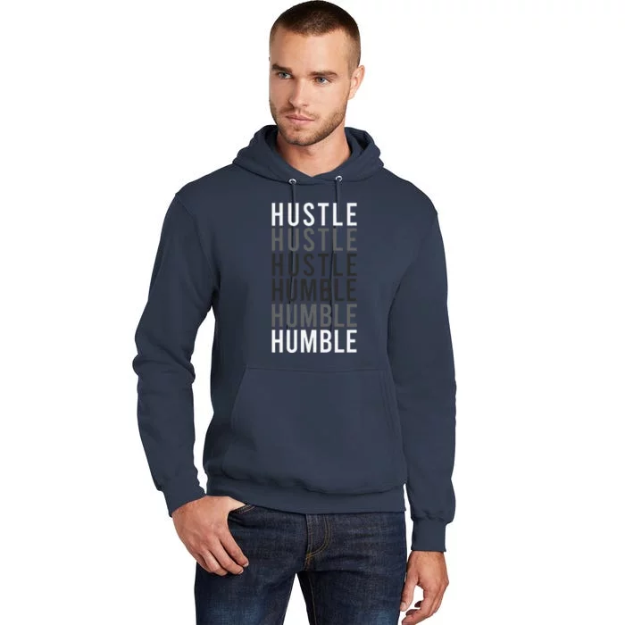 Hustle To Humble. Funny Transition Motivational Typography Tall Hoodie