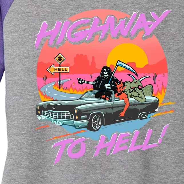 Highway to Hell Women's Tri-Blend 3/4-Sleeve Raglan Shirt