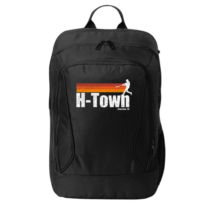 H Town Houston City Texas Baseball Vintage Stripes City Backpack