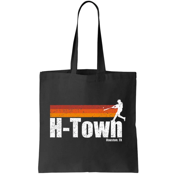 H Town Houston City Texas Baseball Vintage Stripes Tote Bag