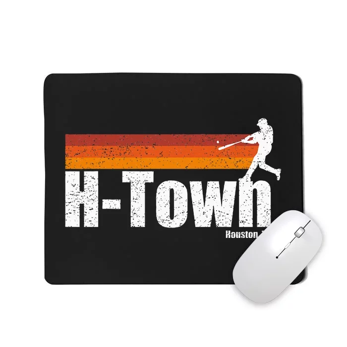 H Town Houston City Texas Baseball Vintage Stripes Mousepad