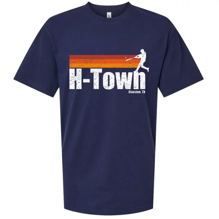 H Town Houston City Texas Baseball Vintage Stripes Sueded Cloud Jersey T-Shirt