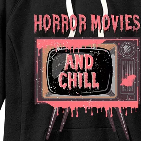 Halloween Television Horror Movies And Chill Creepy Film Women's Fleece Hoodie